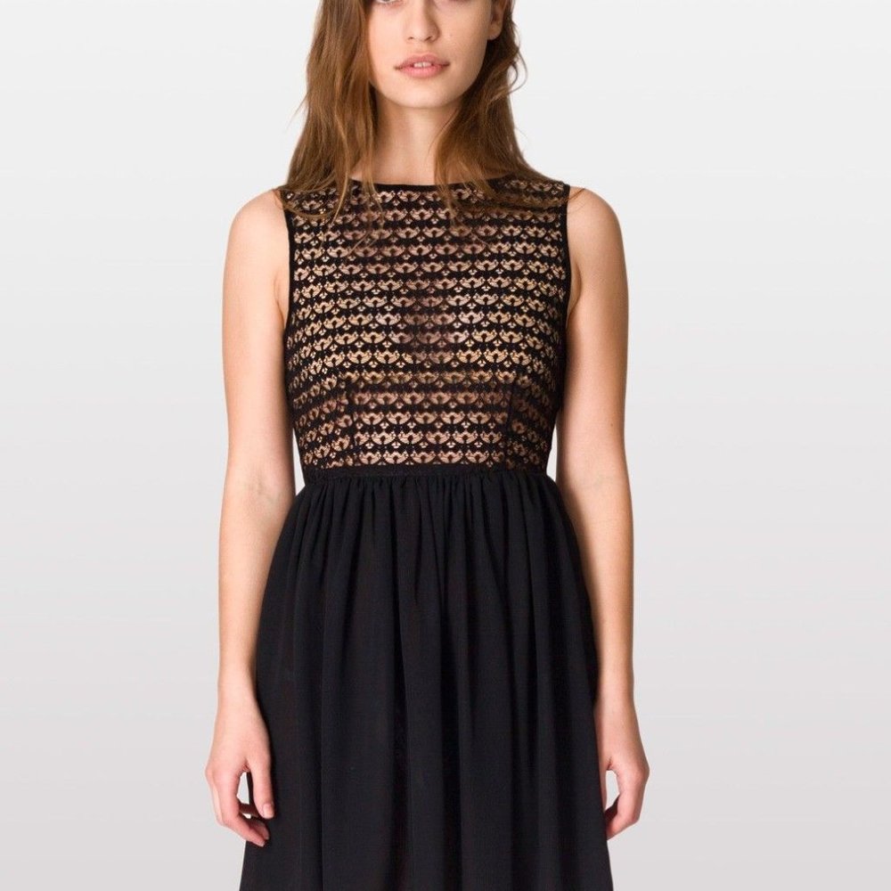 American Apparel Lace top Chiffon Dress